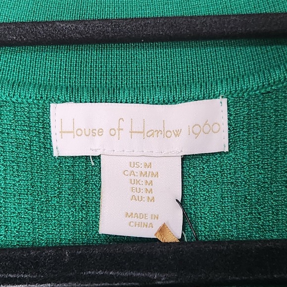 House of Harlow 1960 Green Knit Bodycon Mini Dress Size Medium - Picture 2 of 5